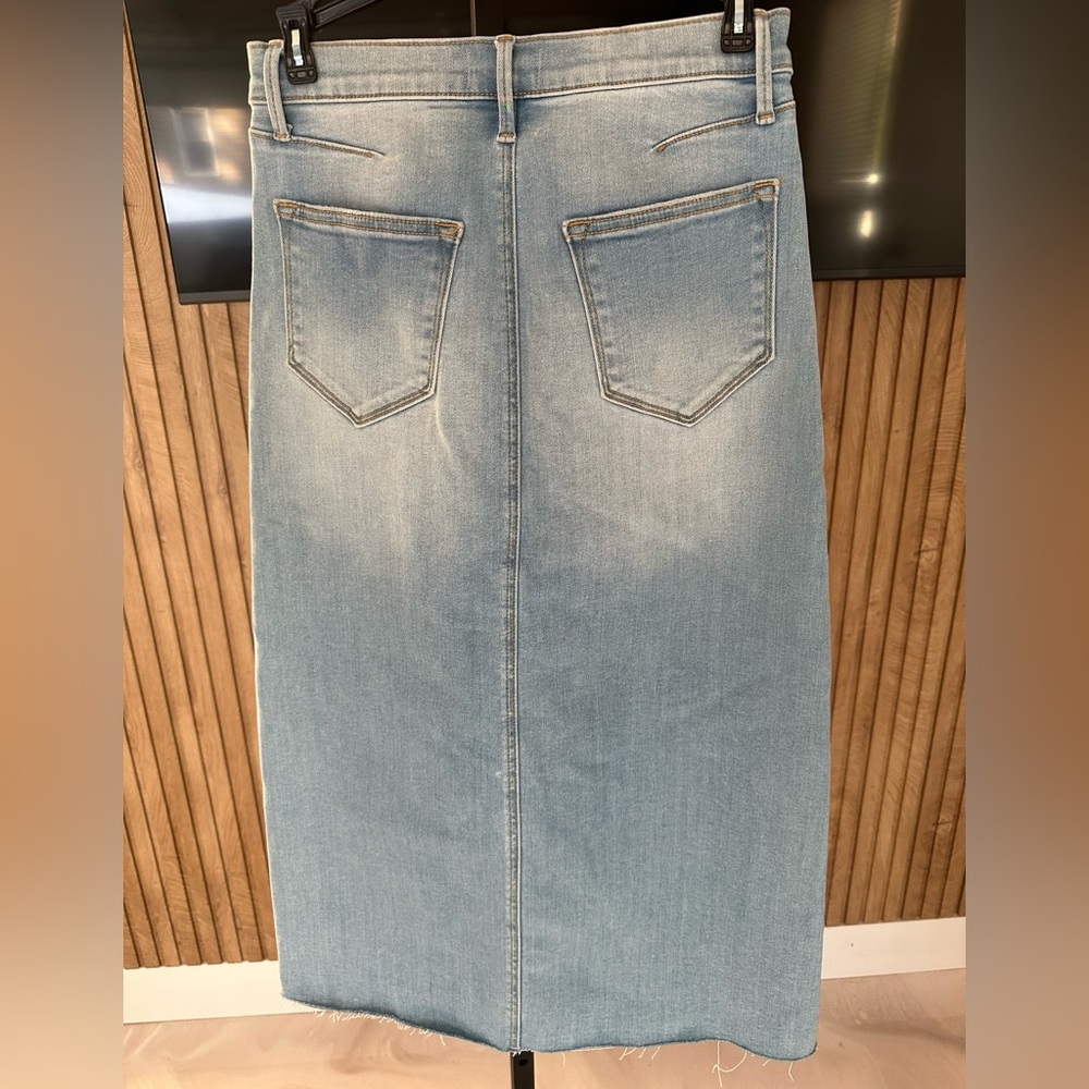 DRIFTWOOD Embroidered Denim Midi Skirt - Picture 3 of 3